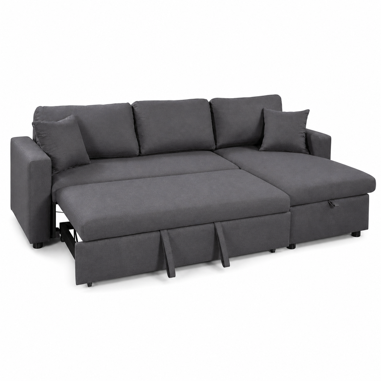 Alion - Sofa bed, fully open studio view on a pure-white background