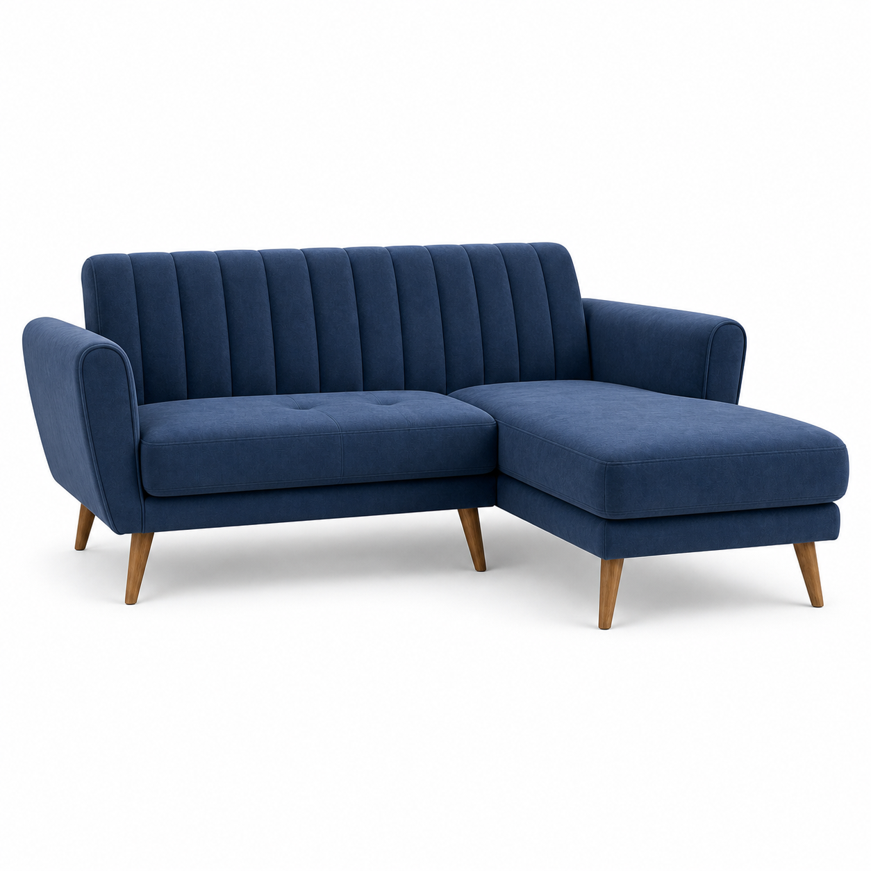 Pulse blue 2 seater sectional rhs plain white background view
