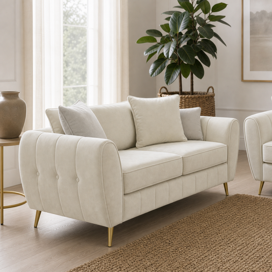 Close view of Chime - 3+2+1 Sofa Set upholstery and construction