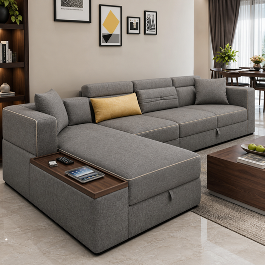 Drion - Sofa bed, front view verifying the source-proven closed footprint
