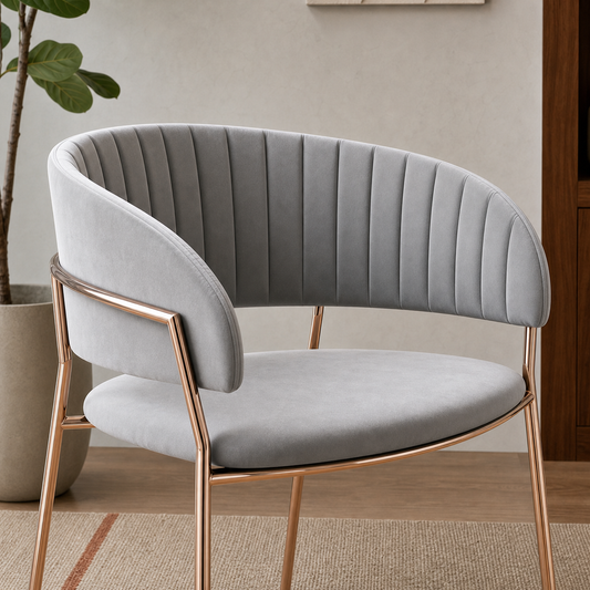 Close view of Lexi - Chair showing the seat and frame construction