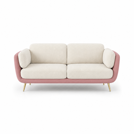 Nook 3+2+1 Sofa Set, 2 seater, pink, studio view