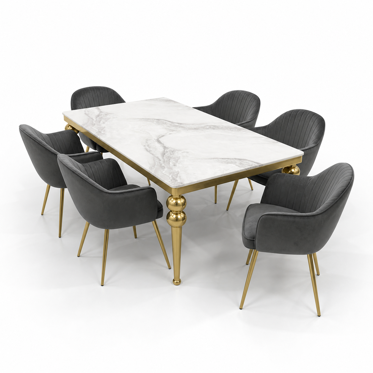 Zoe - Dining Table Marble Top, table-only or source-conservative construction studio view