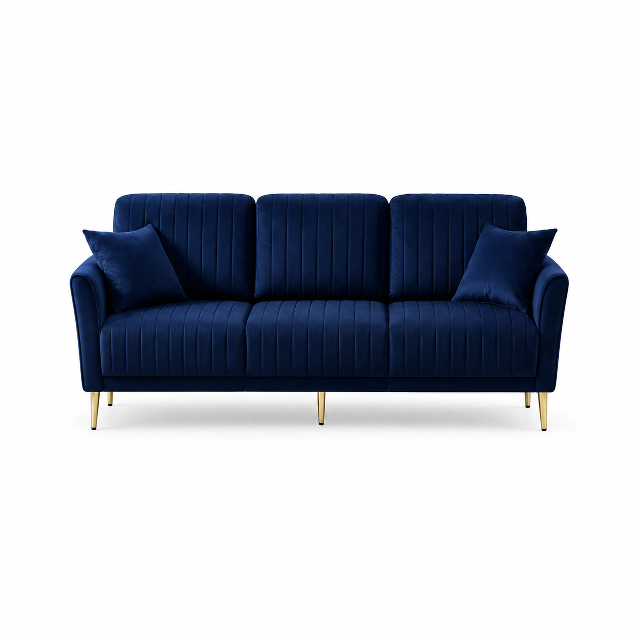 Plush 3+2+1 Sofa Set, 3 seater, blue, studio view
