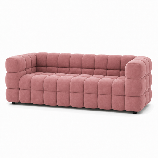 Rust 3+2+1 Sofa Set, 3 seater, pink, studio view