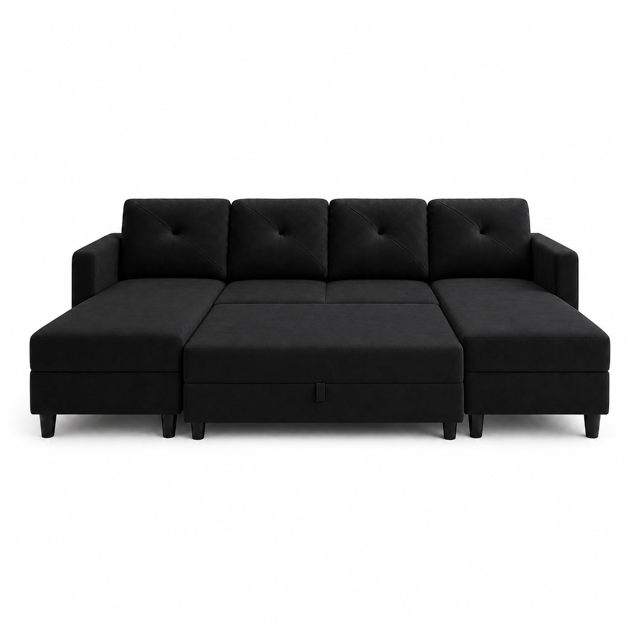 Siran - Sofa bed, fully open studio view on a pure-white background