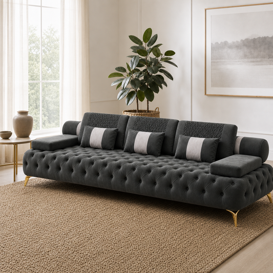 Close view of Solace - 3+2+1 Sofa Set upholstery and construction
