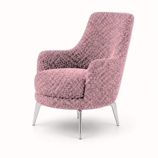 Solis 3+2+1 Sofa Set, 1 seater, pink, studio view