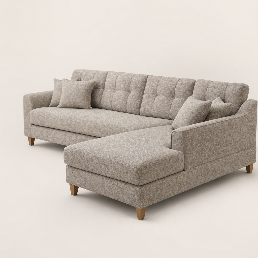 Spark - L shape sectional sofa, chaise-end profile studio view