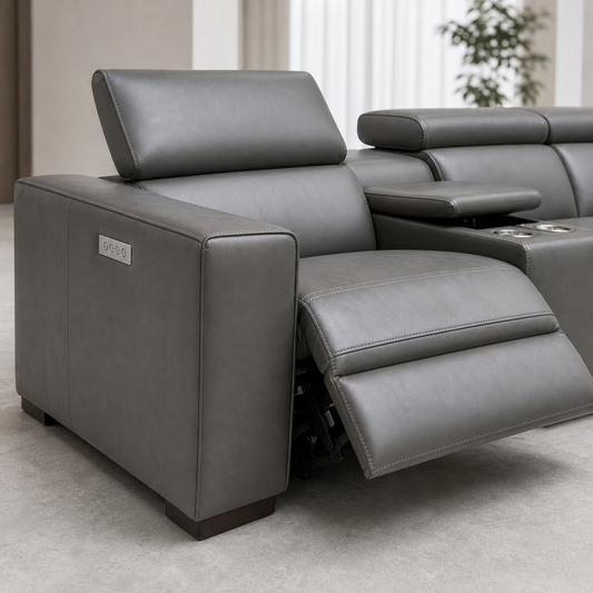 Whisper Recliner upholstery and reclining detail