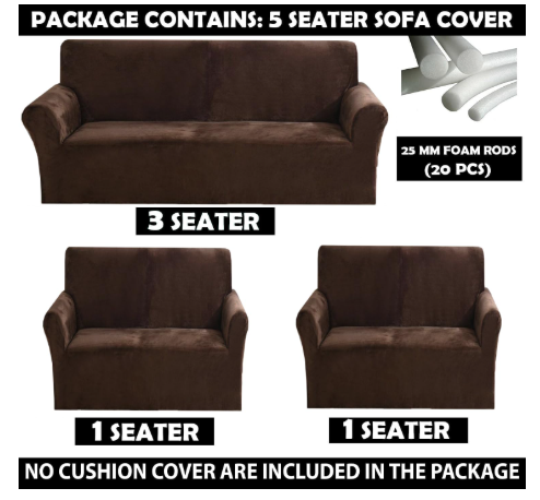 Premium Elastic Velvet Sofa Cover ( 3 + 1 + 1 )