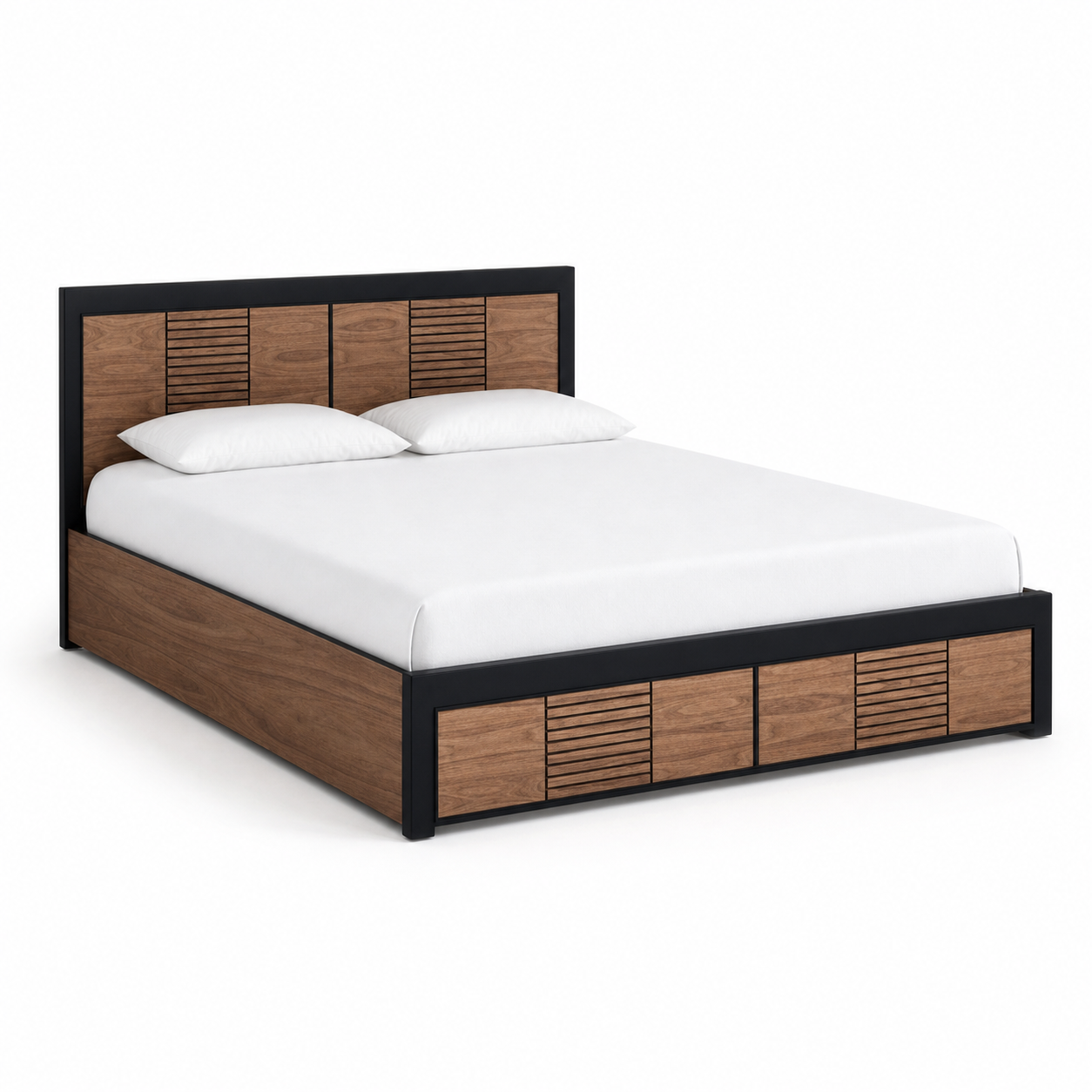 Adair - Bed, complete front three-quarter studio bed view