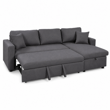 Alion - Sofa bed, fully open studio view on a pure-white background