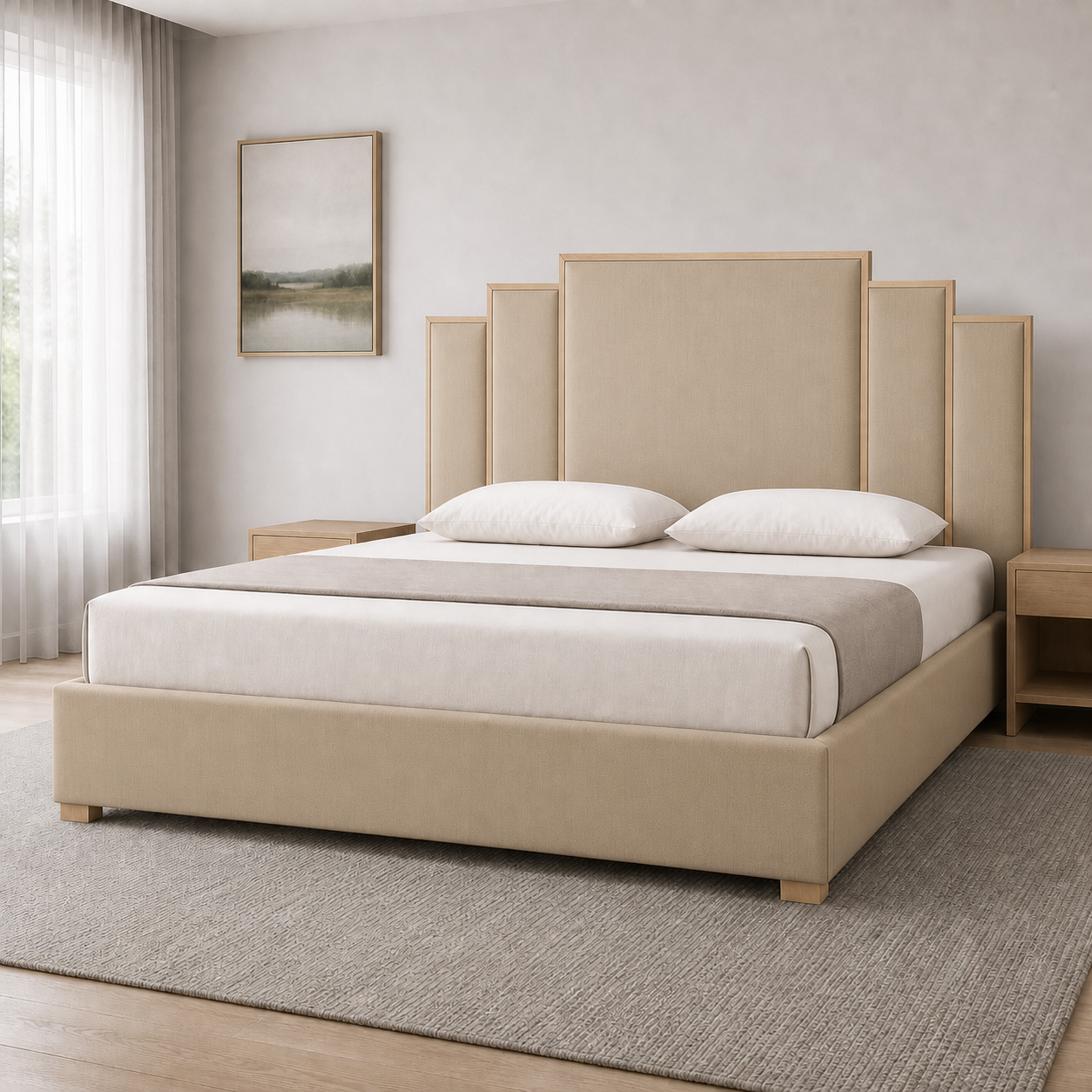 Alix - Bed Beige lifestyle view