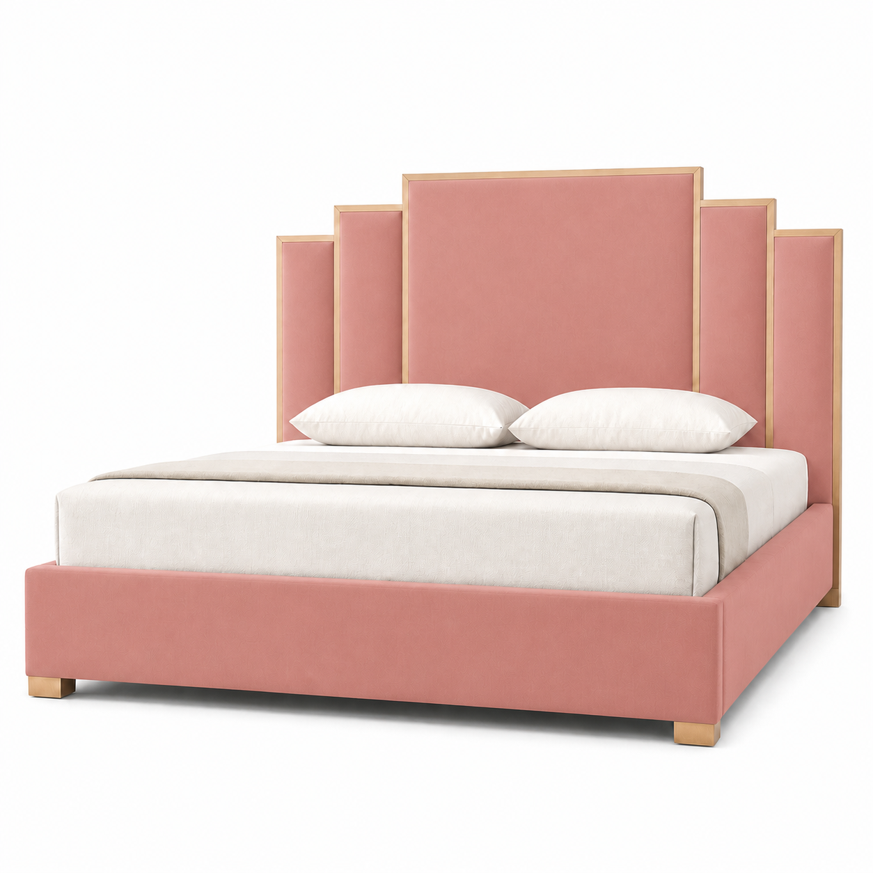 Alix - Bed Pink plain white background view