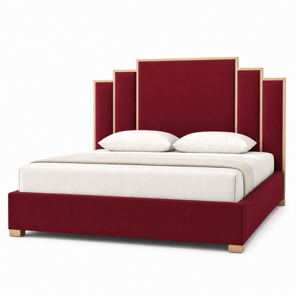 Alix - Bed Red plain white background view