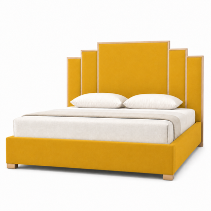 Alix - Bed Yellow plain white background view