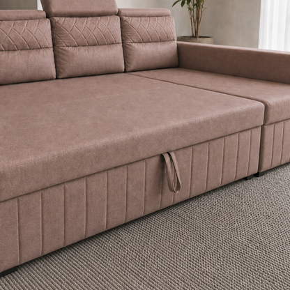 Alben - Sofa bed, source-proven open-state construction detail