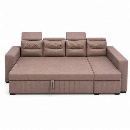 Alben - Sofa bed, open sofa-bed front studio view on pure white