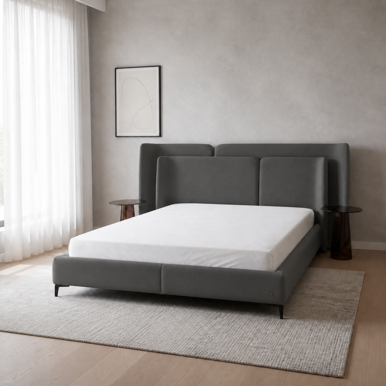 Auron - Bed Grey lifestyle view