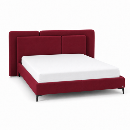 Auron - Bed Red plain white background view