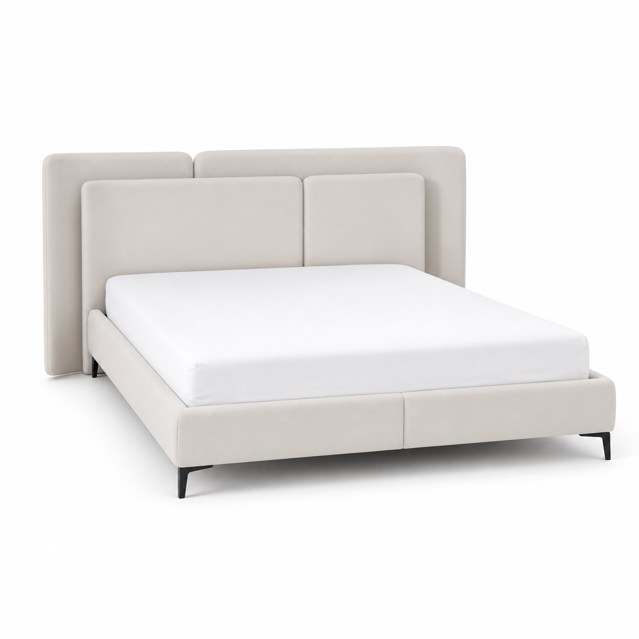 Auron - Bed, complete front three-quarter studio bed view