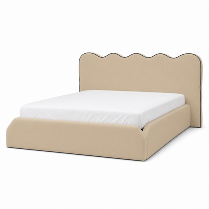 Andle - Bed Beige plain white background view