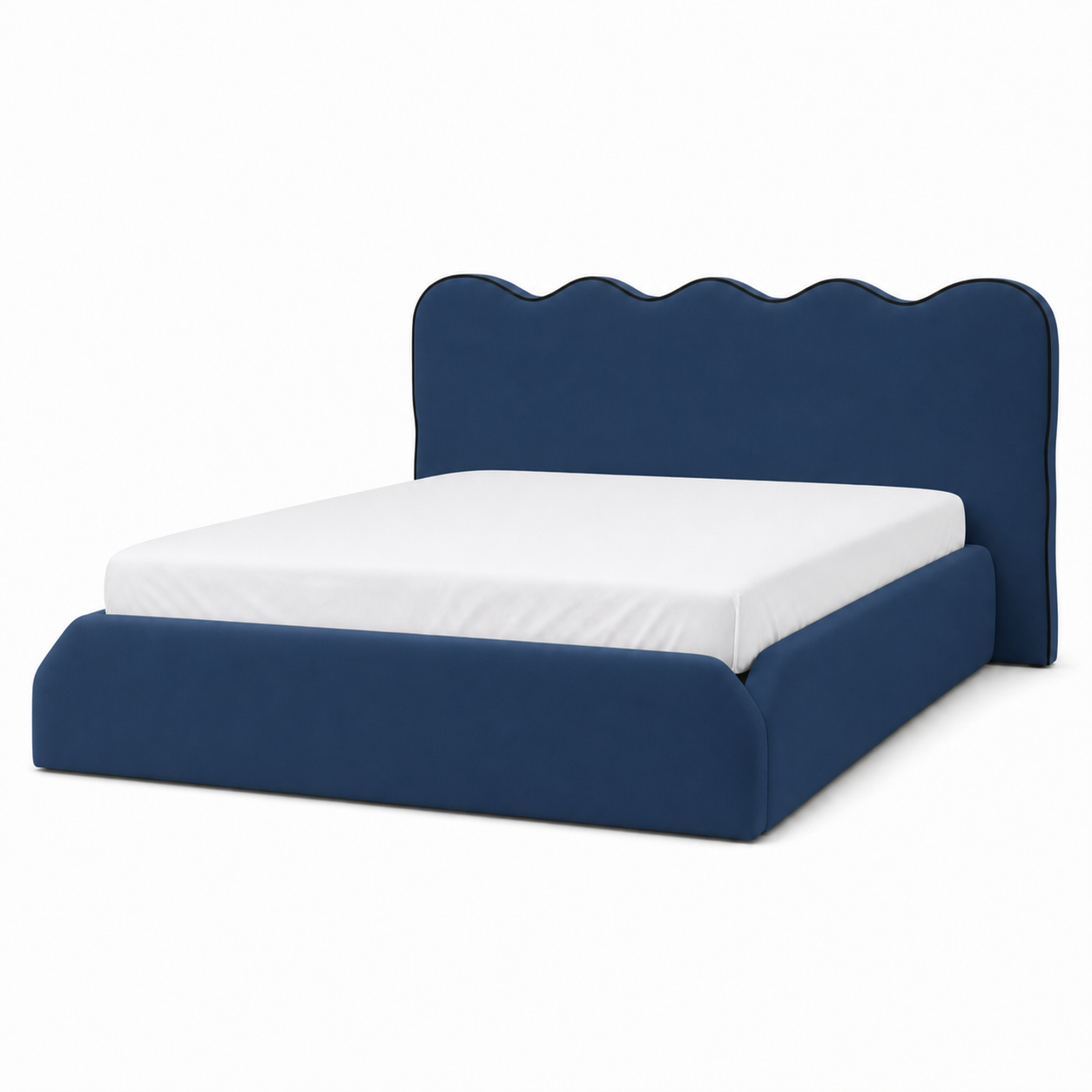 Andle - Bed Blue plain white background view