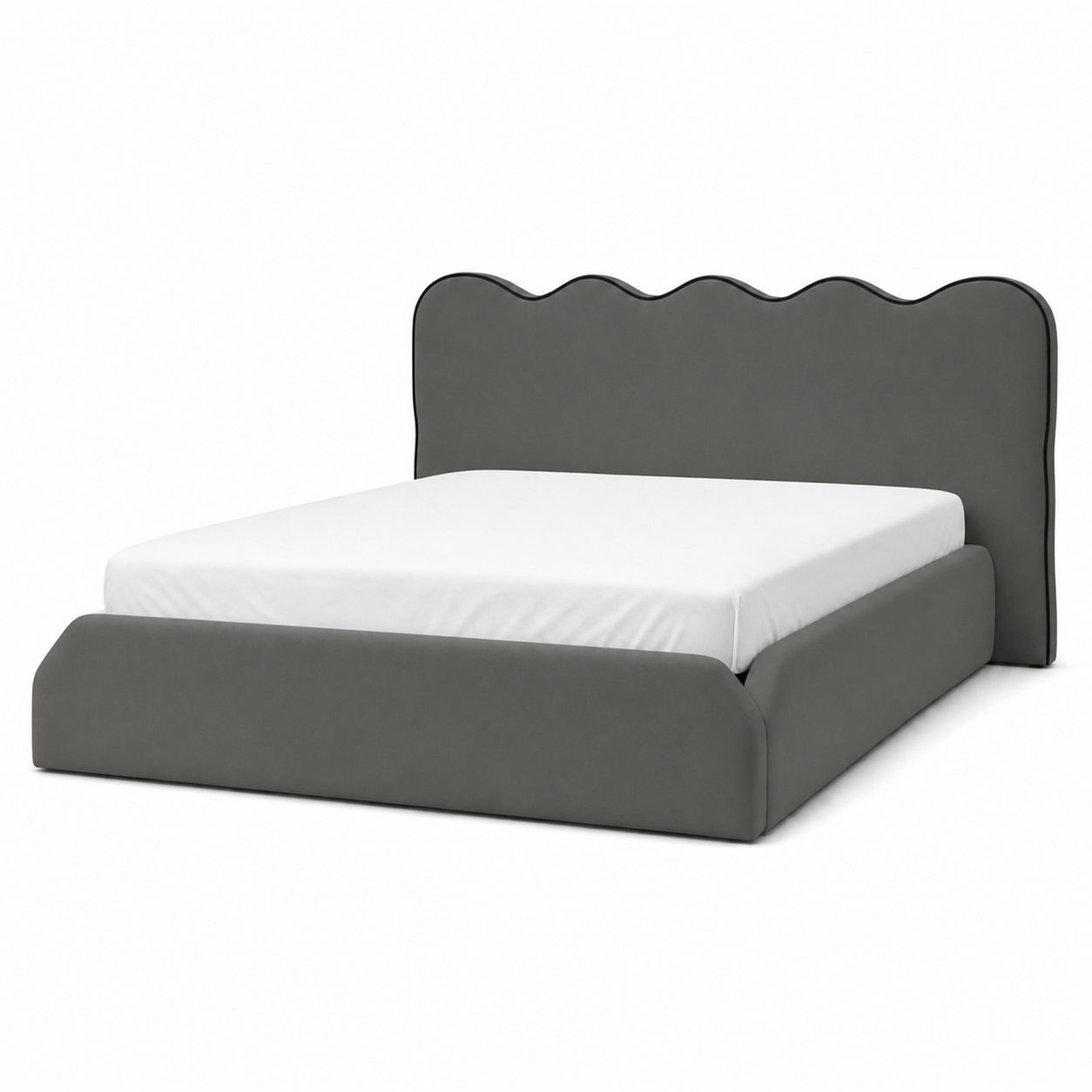 Andle - Bed Grey plain white background view