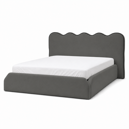 Andle - Bed Grey plain white background view