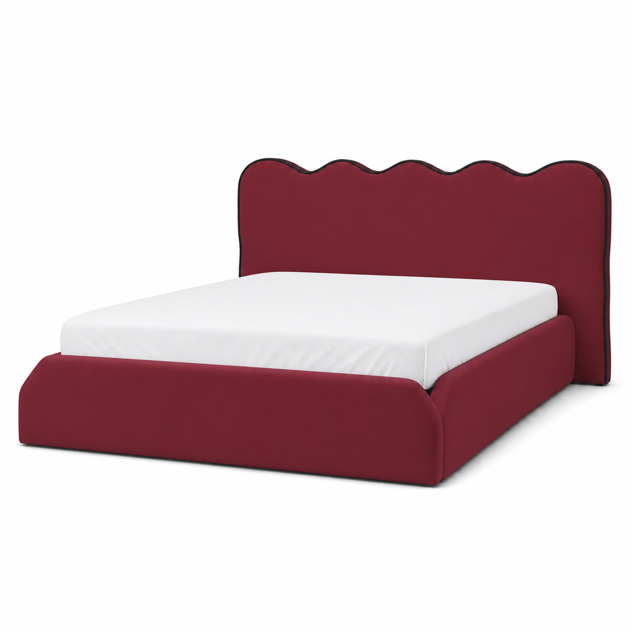 Andle - Bed Red plain white background view