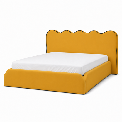 Andle - Bed Yellow plain white background view