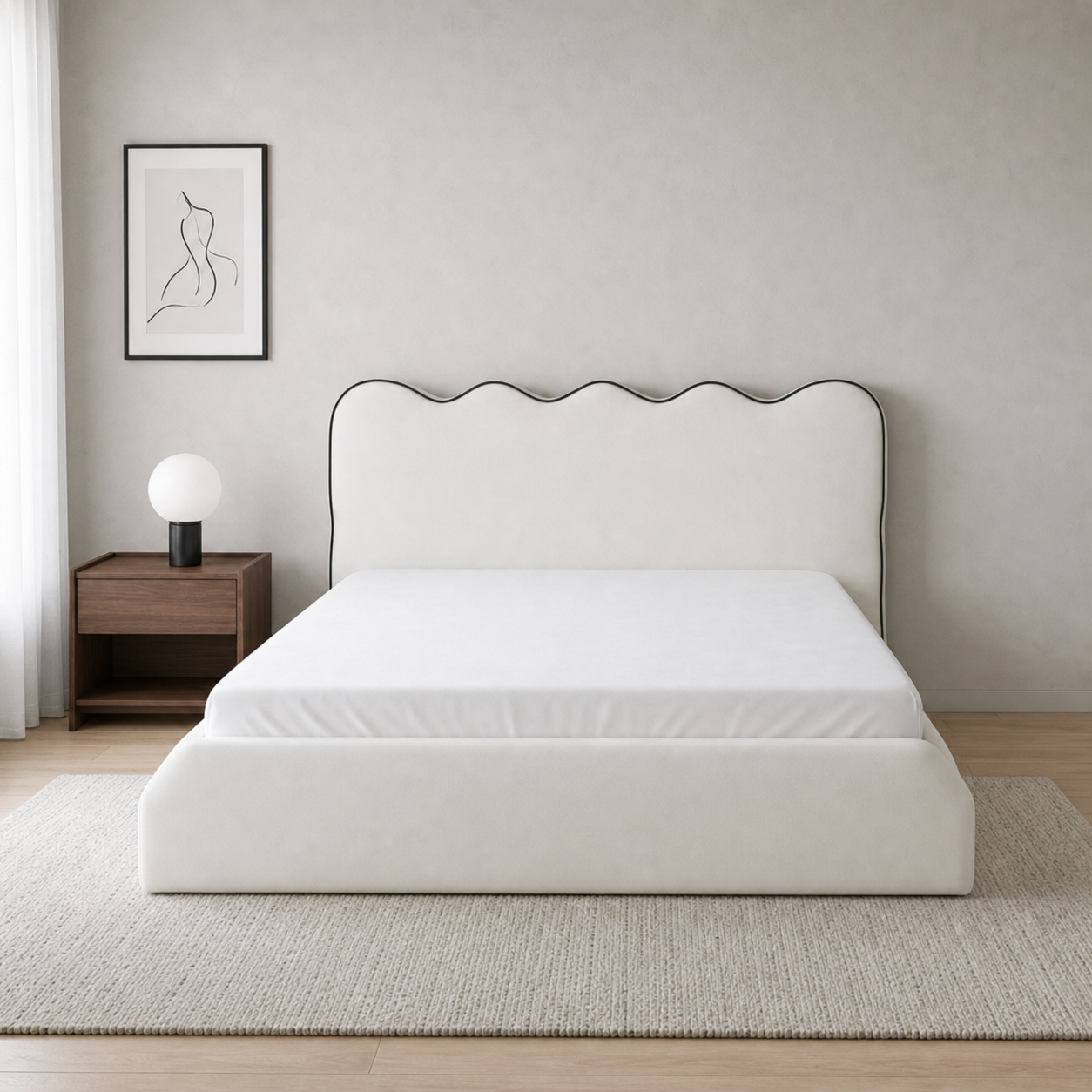 Andle - Bed, complete straight-on bed view