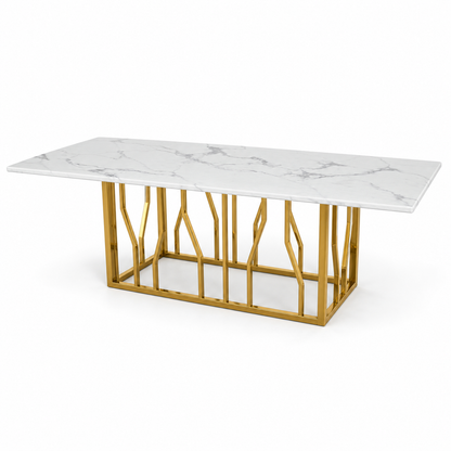 Asher - Dining Table Marble Top - 6 Seater, table-only or source-conservative construction studio view