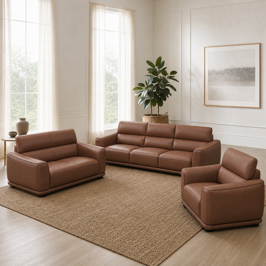 Crest - 3+2+1 Sofa Set, complete 3+2+1 sofa set in an editorial living room