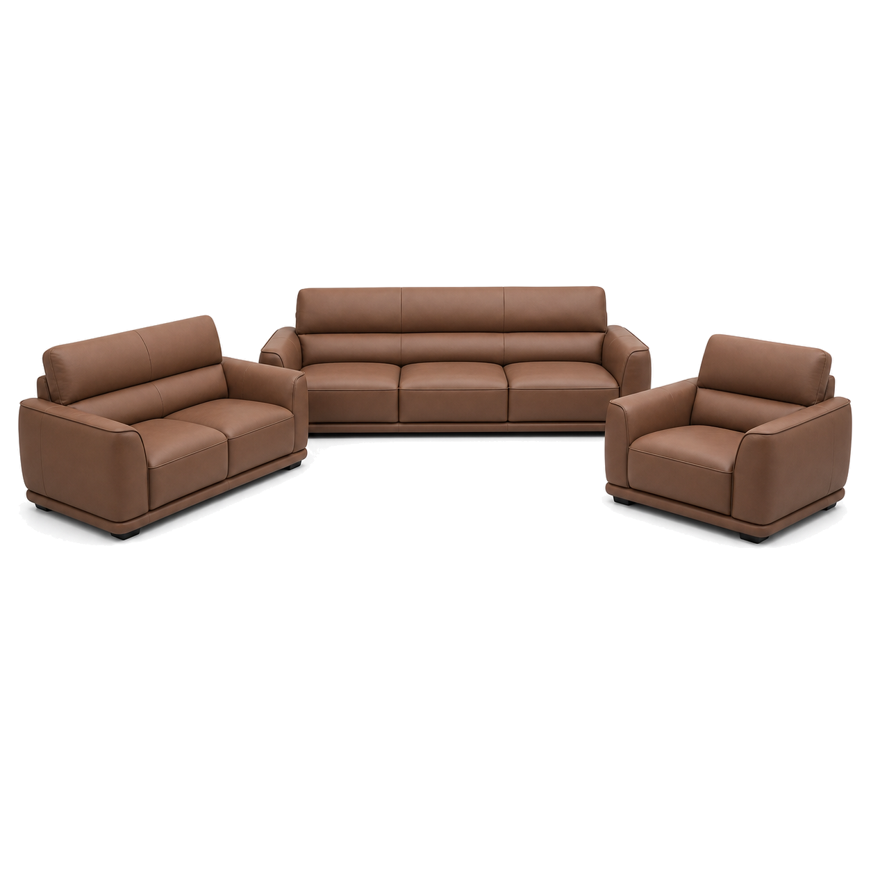 Crest - 3+2+1 Sofa Set, complete 3+2+1 sofa set front studio view