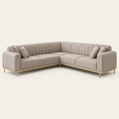 Astra - L shape sectional sofa, complete corner sectional studio view