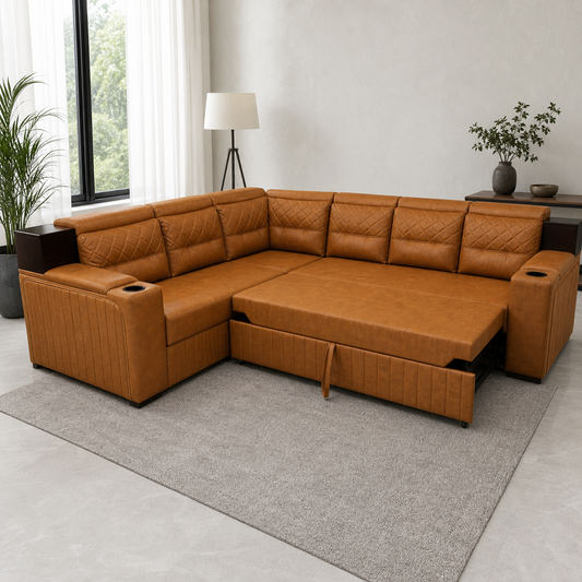 Celia - Sofa bed, source-proven open sofa-bed hero in a contemporary living room