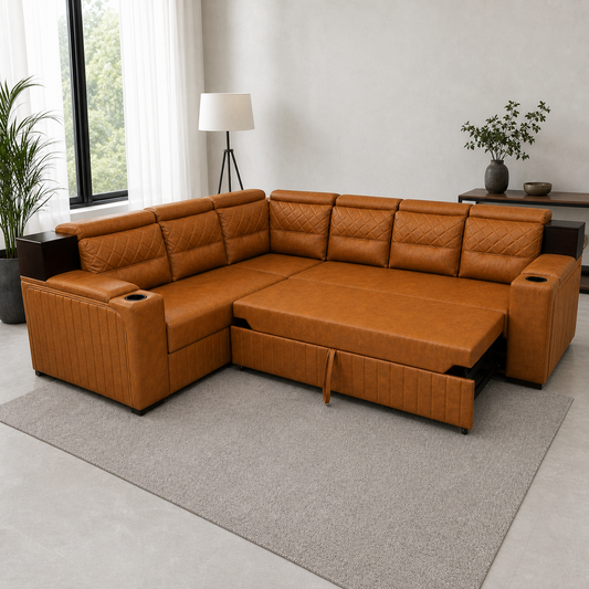 Celia - Sofa bed, alternate open sofa-bed view in the identical living room