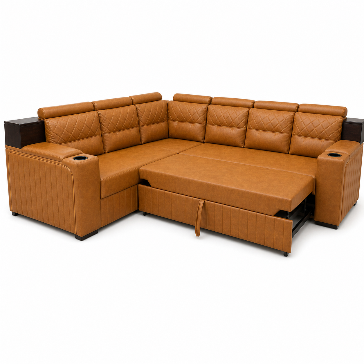 Celia - Sofa bed, open sofa-bed front studio view on pure white