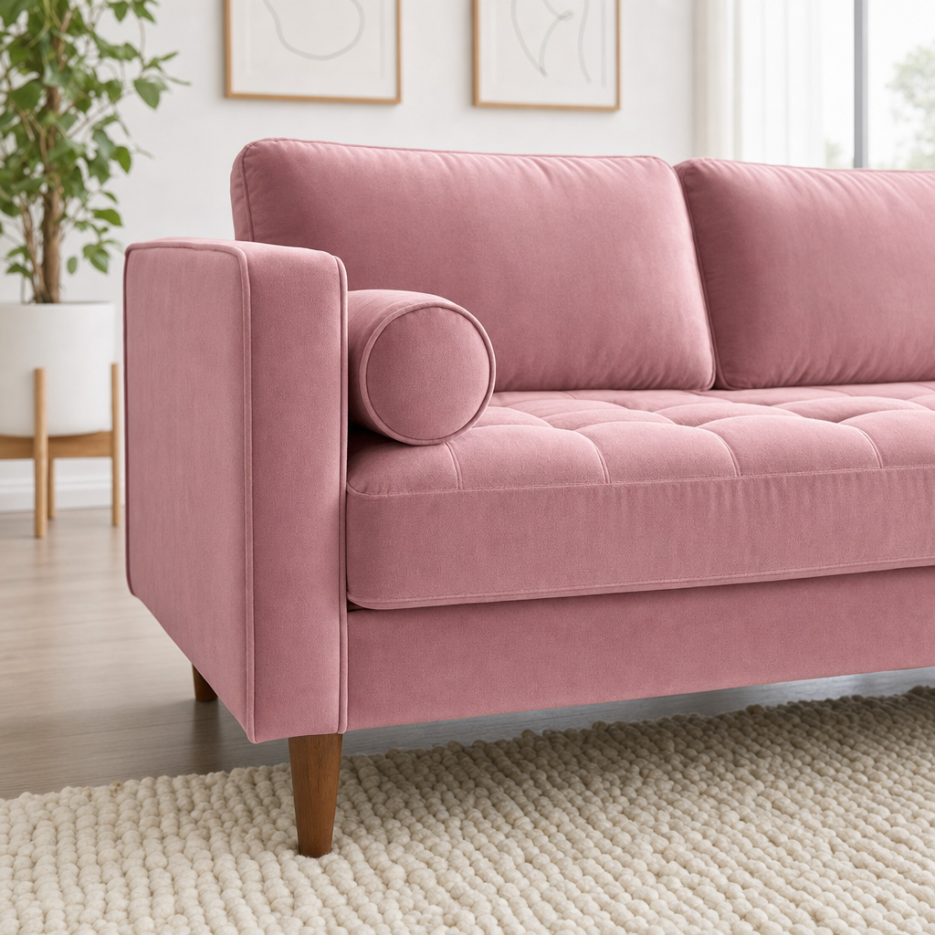 Close-up of the Aura - L Shape Sofa's upholstery and details