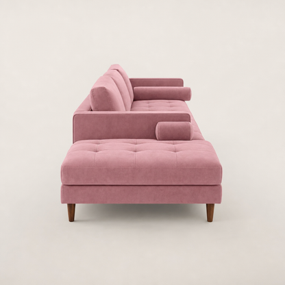 Aura - L Shape Sofa, chaise-end profile studio view