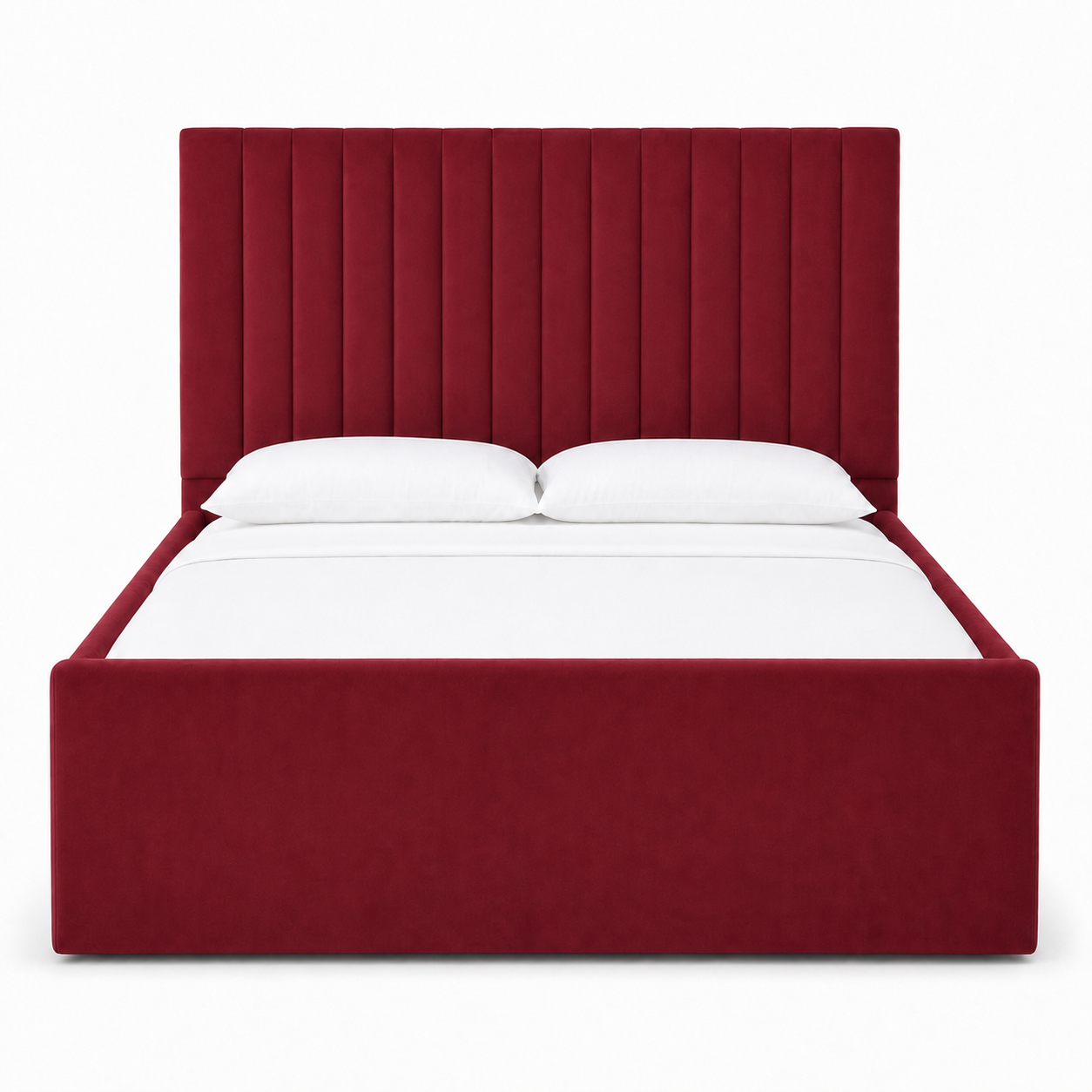 Auron - Bed Red plain white background view