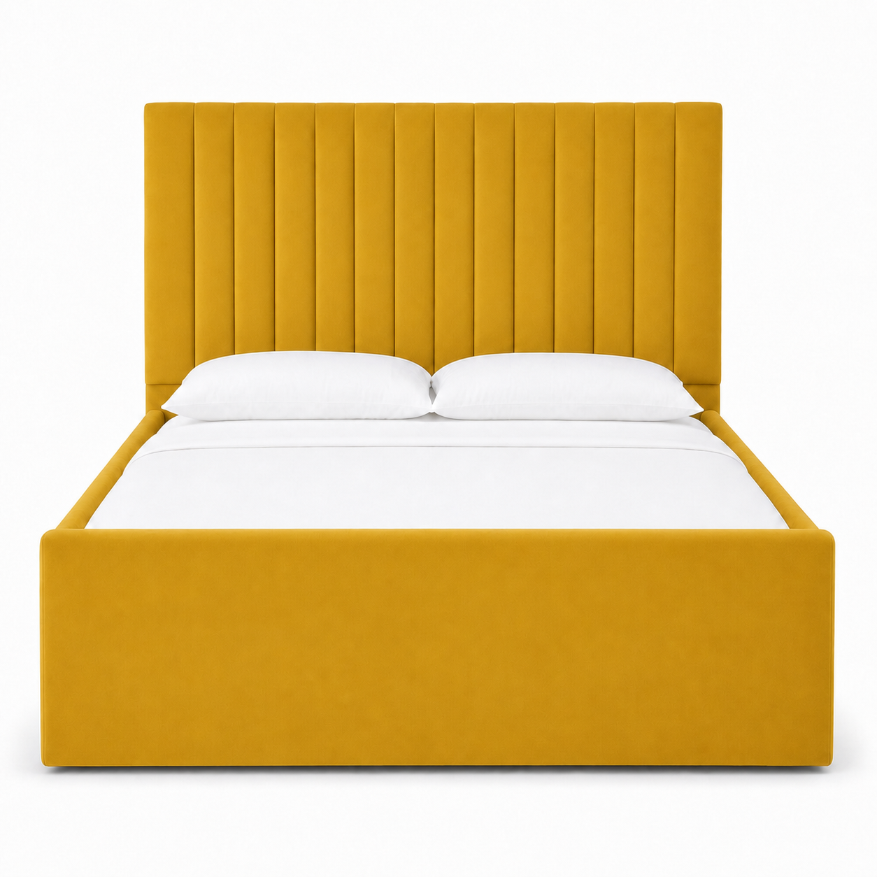 Auron - Bed Yellow plain white background view