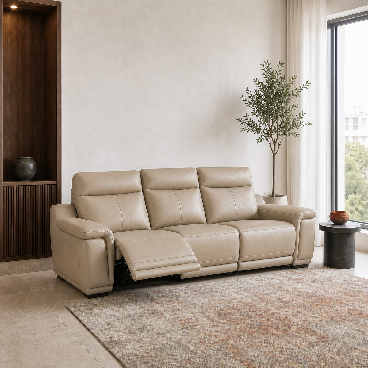 Aurora Recliner 3 seater beige 01 main
