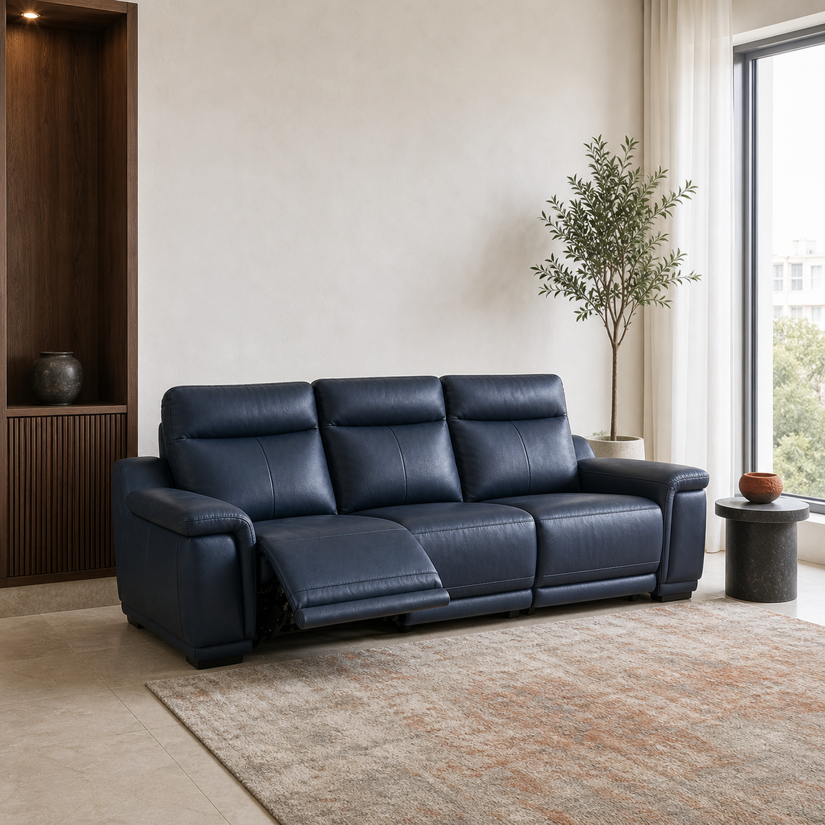 Aurora Recliner 3 seater blue 01 main