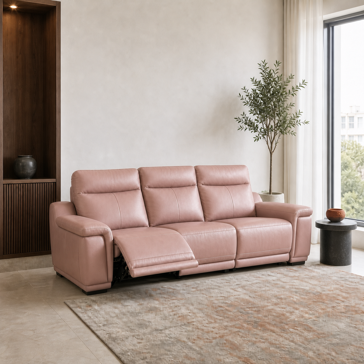 Aurora Recliner 3 seater pink 01 main
