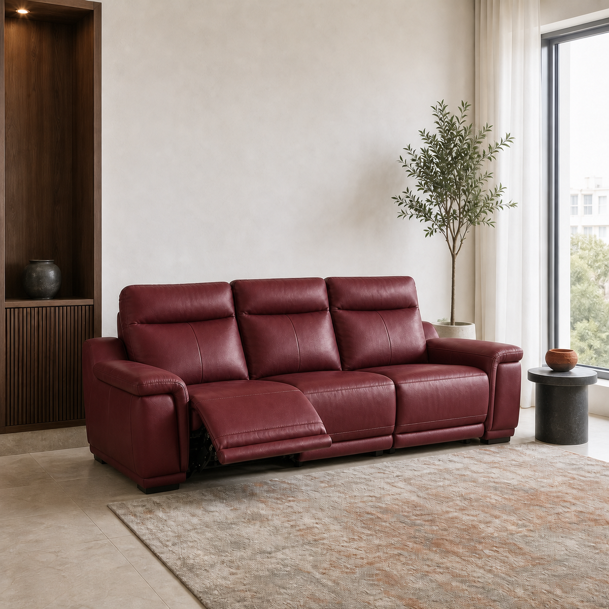 Aurora Recliner 3 seater red 01 main