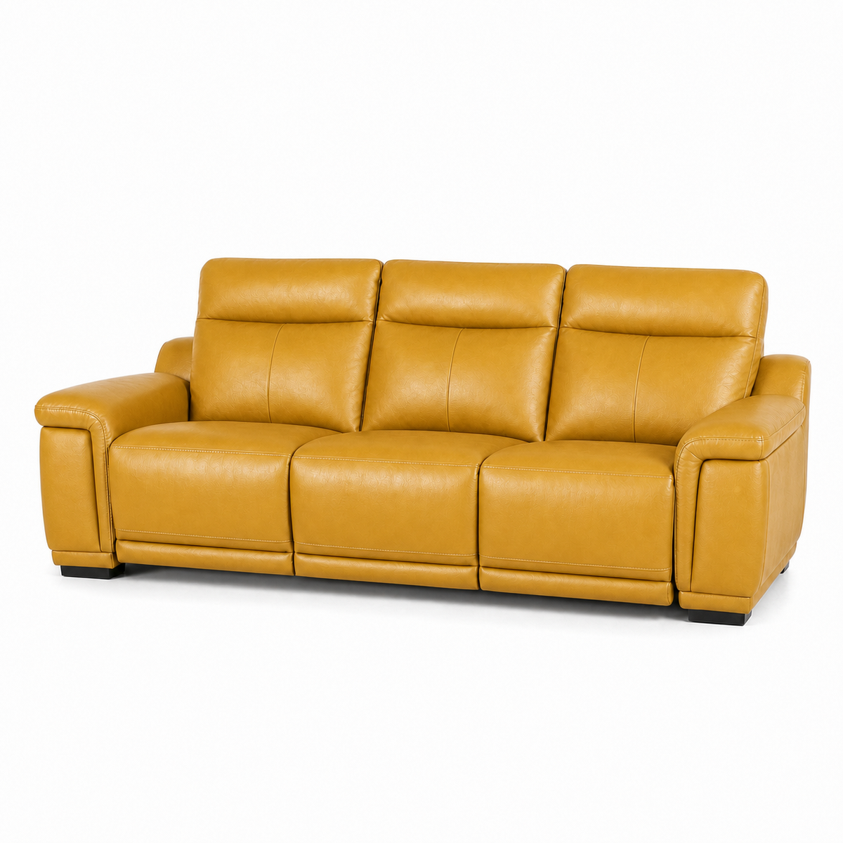 Aurora Recliner 3 seater yellow 02 white