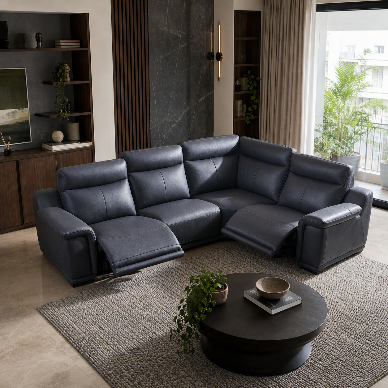 Aurora Recliner complete configuration in an editorial living room